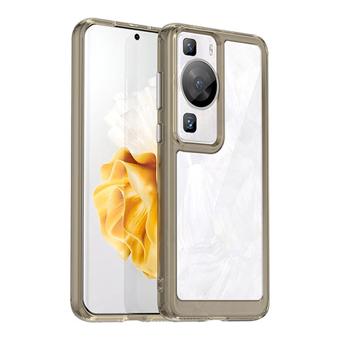 Carcasa Bumper Funda Silicona Transparente J01S para Huawei P60 Gris