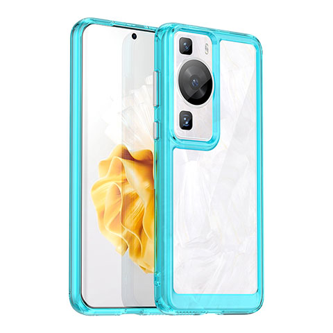 Carcasa Bumper Funda Silicona Transparente J01S para Huawei P60 Pro Azul