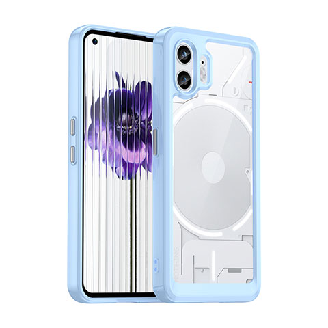 Carcasa Bumper Funda Silicona Transparente J01S para Nothing Phone 2 Azul