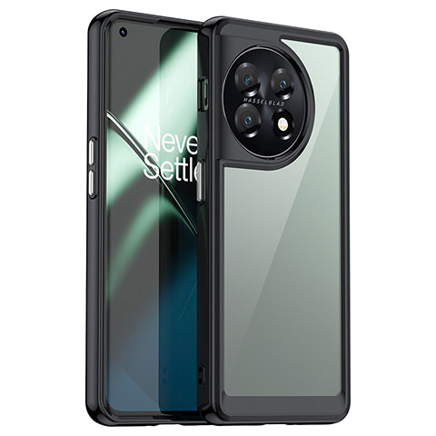 Carcasa Bumper Funda Silicona Transparente J01S para OnePlus 11 5G Negro