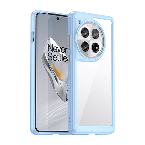 Carcasa Bumper Funda Silicona Transparente J01S para OnePlus 12R 5G Azul