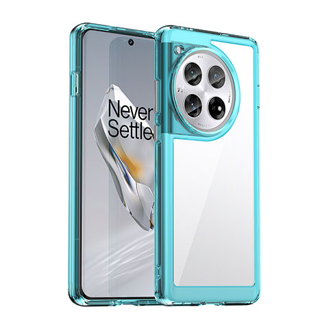 Carcasa Bumper Funda Silicona Transparente J01S para OnePlus 12R 5G Cian