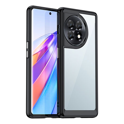 Carcasa Bumper Funda Silicona Transparente J01S para OnePlus Ace 2 5G Negro