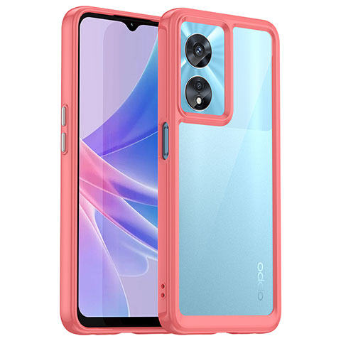 Carcasa Bumper Funda Silicona Transparente J01S para Oppo A1 5G Rojo