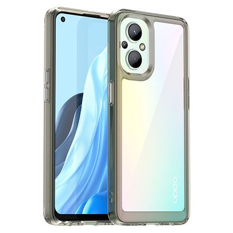 Carcasa Bumper Funda Silicona Transparente J01S para Oppo A96 5G Gris