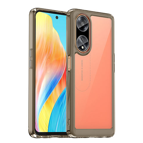 Carcasa Bumper Funda Silicona Transparente J01S para Oppo A98 5G Gris