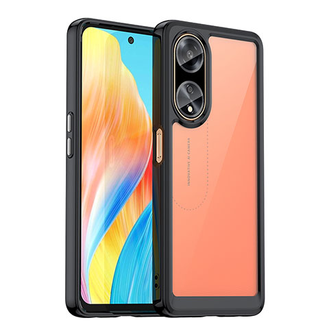 Carcasa Bumper Funda Silicona Transparente J01S para Oppo A98 5G Negro