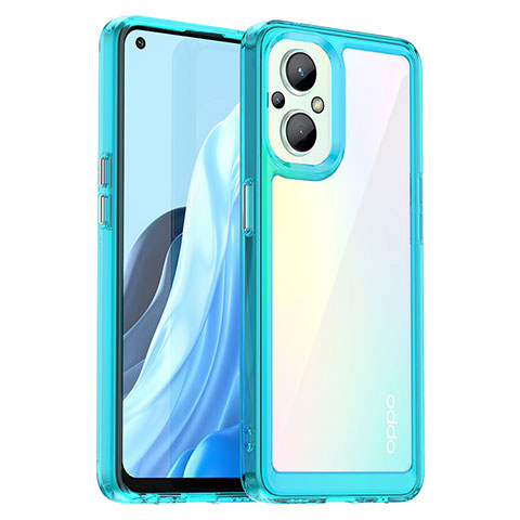 Carcasa Bumper Funda Silicona Transparente J01S para Oppo F21s Pro 5G Cian