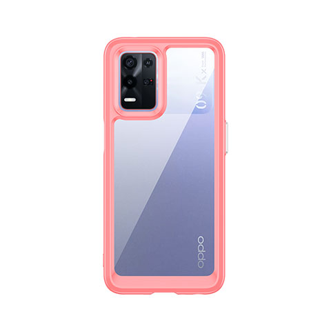 Carcasa Bumper Funda Silicona Transparente J01S para Oppo K9X 5G Rojo