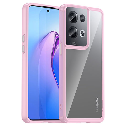 Carcasa Bumper Funda Silicona Transparente J01S para Oppo Reno8 Pro 5G Rosa