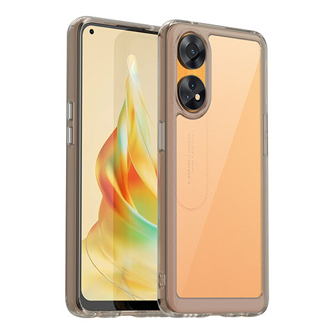 Carcasa Bumper Funda Silicona Transparente J01S para Oppo Reno8 T 4G Gris