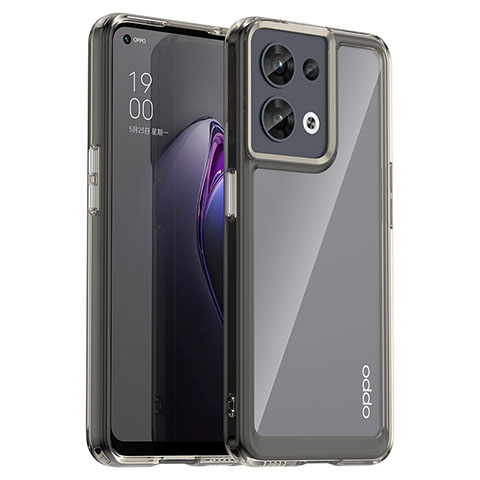 Carcasa Bumper Funda Silicona Transparente J01S para Oppo Reno9 5G Gris