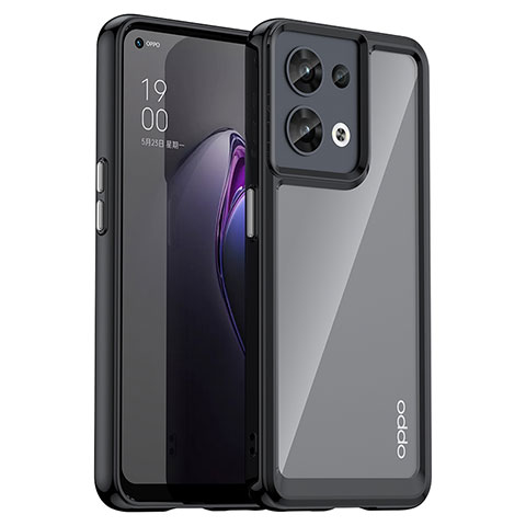 Carcasa Bumper Funda Silicona Transparente J01S para Oppo Reno9 5G Negro