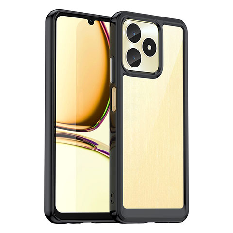 Carcasa Bumper Funda Silicona Transparente J01S para Realme Narzo N53 Negro