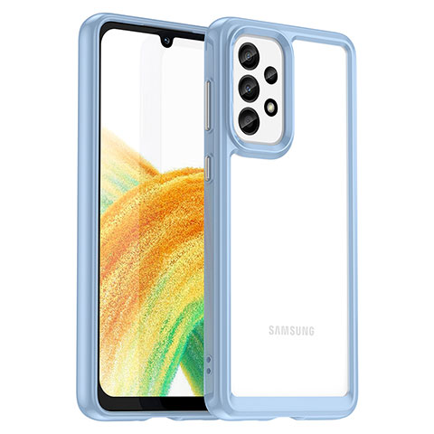 Carcasa Bumper Funda Silicona Transparente J01S para Samsung Galaxy A33 5G Azul