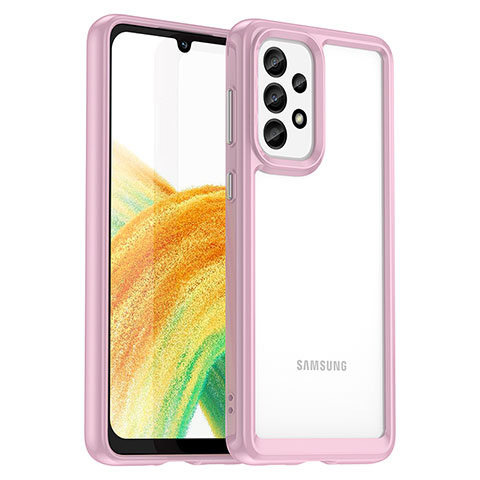 Carcasa Bumper Funda Silicona Transparente J01S para Samsung Galaxy A33 5G Rosa