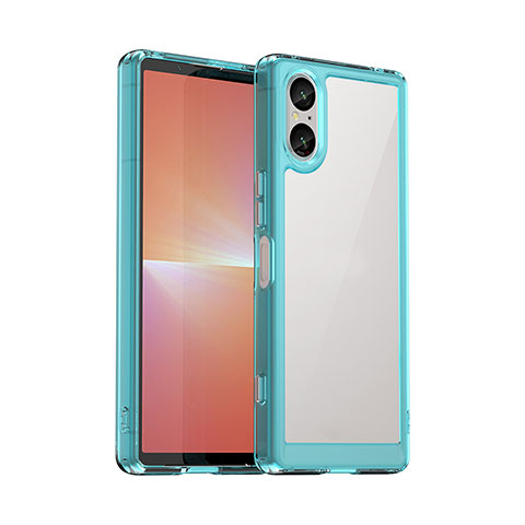 Carcasa Bumper Funda Silicona Transparente J01S para Sony Xperia 5 V Cian