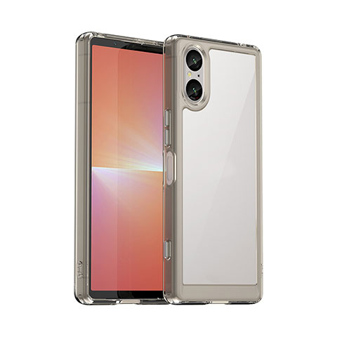 Carcasa Bumper Funda Silicona Transparente J01S para Sony Xperia 5 V Gris