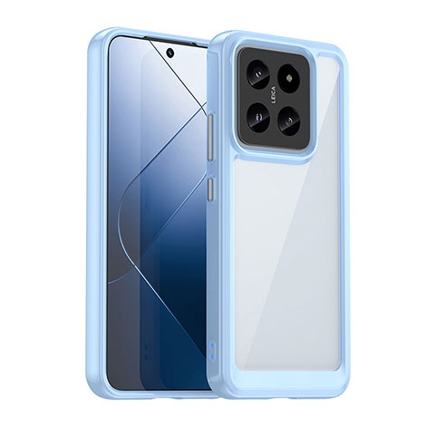 Carcasa Bumper Funda Silicona Transparente J01S para Xiaomi Mi 14 5G Azul