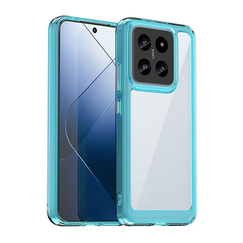 Carcasa Bumper Funda Silicona Transparente J01S para Xiaomi Mi 14 5G Cian