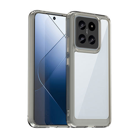 Carcasa Bumper Funda Silicona Transparente J01S para Xiaomi Mi 14 Pro 5G Gris