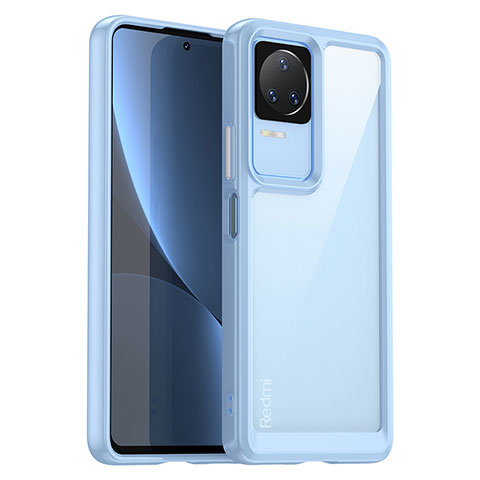 Carcasa Bumper Funda Silicona Transparente J01S para Xiaomi Poco F4 5G Azul