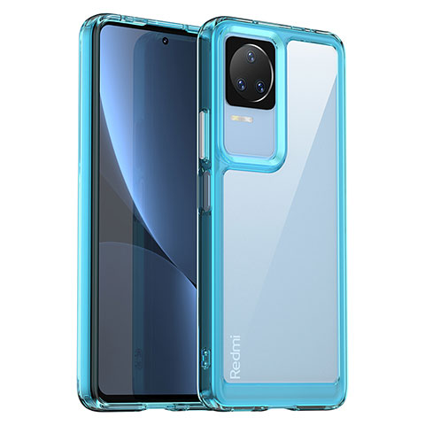 Carcasa Bumper Funda Silicona Transparente J01S para Xiaomi Poco F4 5G Azul Cielo