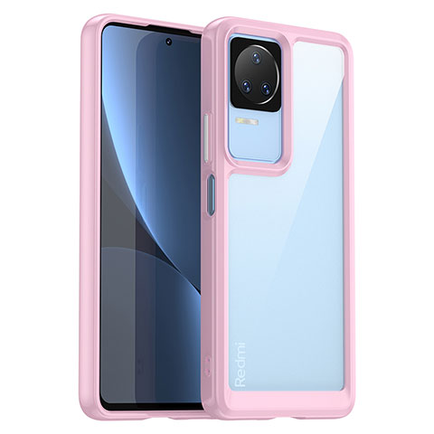 Carcasa Bumper Funda Silicona Transparente J01S para Xiaomi Poco F4 5G Rosa