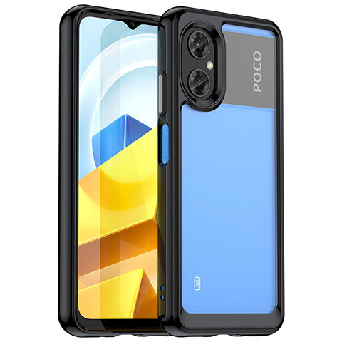 Carcasa Bumper Funda Silicona Transparente J01S para Xiaomi Poco M4 5G Negro