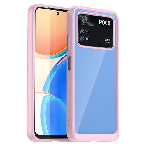 Carcasa Bumper Funda Silicona Transparente J01S para Xiaomi Poco M4 Pro 4G Rosa