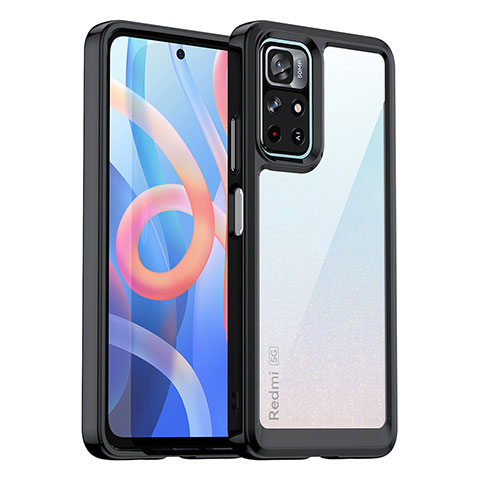 Carcasa Bumper Funda Silicona Transparente J01S para Xiaomi Poco M4 Pro 5G Negro