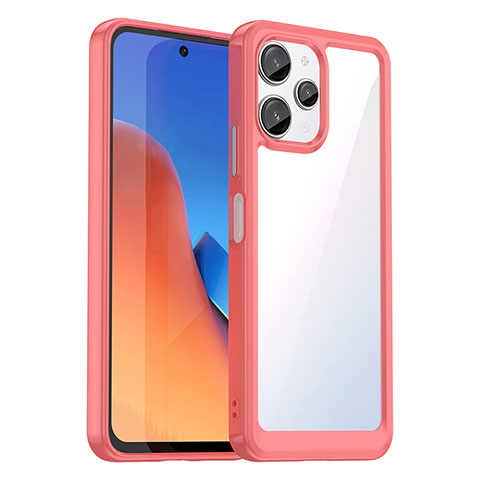 Carcasa Bumper Funda Silicona Transparente J01S para Xiaomi Poco M6 Pro 5G Rojo