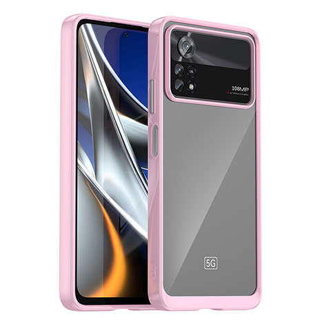 Carcasa Bumper Funda Silicona Transparente J01S para Xiaomi Poco X4 Pro 5G Rosa