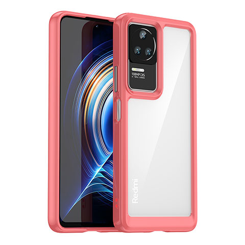 Carcasa Bumper Funda Silicona Transparente J01S para Xiaomi Redmi K50 Pro 5G Rojo