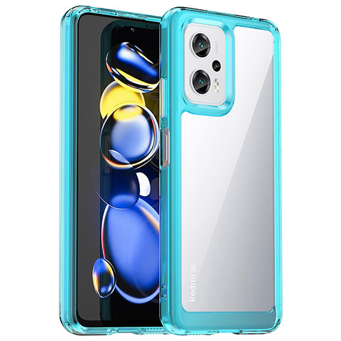 Carcasa Bumper Funda Silicona Transparente J01S para Xiaomi Redmi K50i 5G Azul Cielo