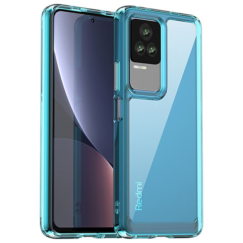 Carcasa Bumper Funda Silicona Transparente J01S para Xiaomi Redmi K60E 5G Azul