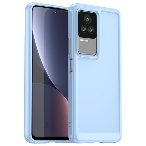 Carcasa Bumper Funda Silicona Transparente J01S para Xiaomi Redmi K60E 5G Azul Cielo