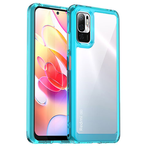 Carcasa Bumper Funda Silicona Transparente J01S para Xiaomi Redmi Note 10 5G Cian