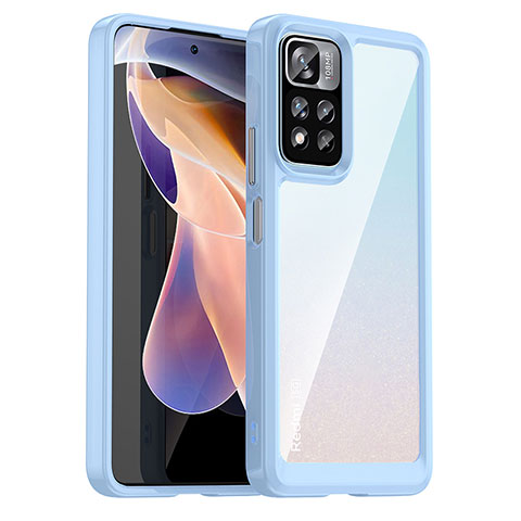 Carcasa Bumper Funda Silicona Transparente J01S para Xiaomi Redmi Note 11 Pro+ Plus 5G Azul