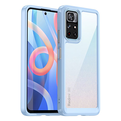 Carcasa Bumper Funda Silicona Transparente J01S para Xiaomi Redmi Note 11S 5G Azul