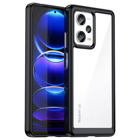 Carcasa Bumper Funda Silicona Transparente J01S para Xiaomi Redmi Note 12 Explorer Negro