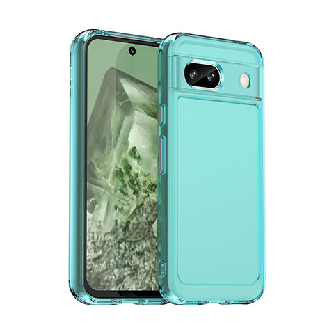 Carcasa Bumper Funda Silicona Transparente J02S para Google Pixel 8a 5G Azul