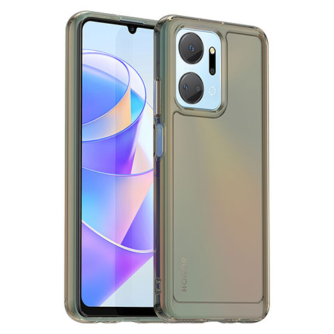 Carcasa Bumper Funda Silicona Transparente J02S para Huawei Honor X7a Gris