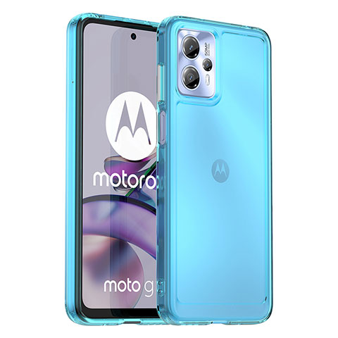 Carcasa Bumper Funda Silicona Transparente J02S para Motorola Moto G23 Azul