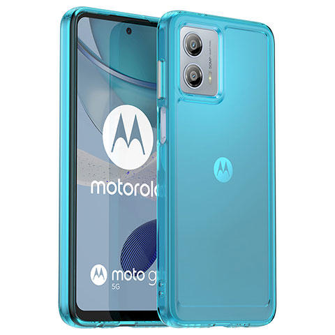 Carcasa Bumper Funda Silicona Transparente J02S para Motorola Moto G53 5G Azul