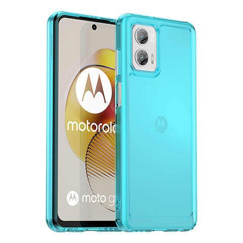 Carcasa Bumper Funda Silicona Transparente J02S para Motorola Moto G73 5G Azul