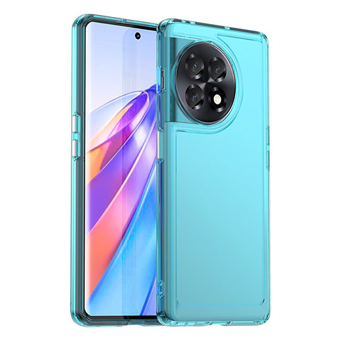 Carcasa Bumper Funda Silicona Transparente J02S para OnePlus 11R 5G Azul