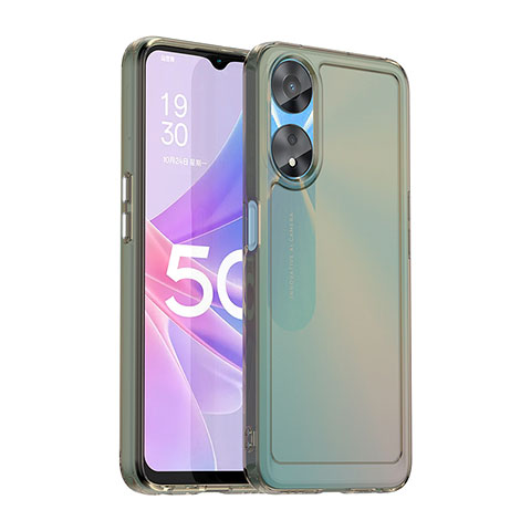 Carcasa Bumper Funda Silicona Transparente J02S para Oppo A58 5G Gris