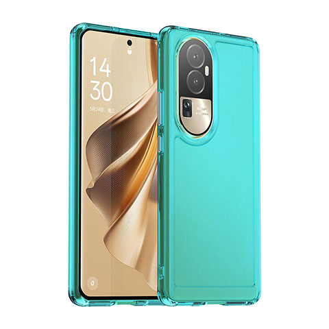 Carcasa Bumper Funda Silicona Transparente J02S para Oppo Reno10 Pro+ Plus 5G Azul