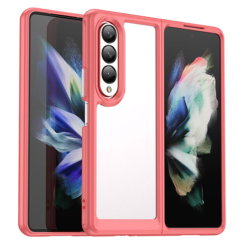 Carcasa Bumper Funda Silicona Transparente J02S para Samsung Galaxy Z Fold4 5G Rojo